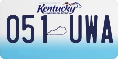 KY license plate 051UWA