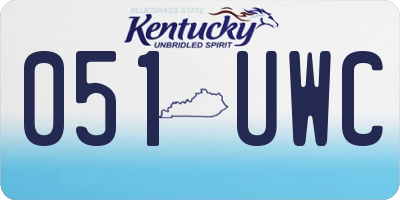 KY license plate 051UWC