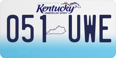 KY license plate 051UWE