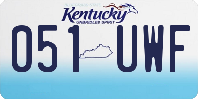 KY license plate 051UWF