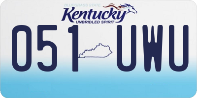 KY license plate 051UWU