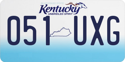 KY license plate 051UXG