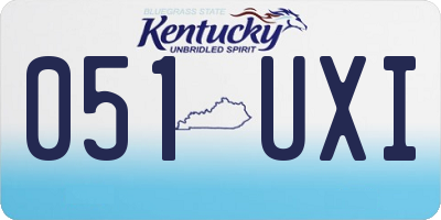 KY license plate 051UXI