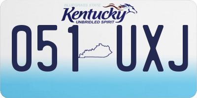 KY license plate 051UXJ