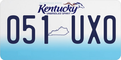 KY license plate 051UXO