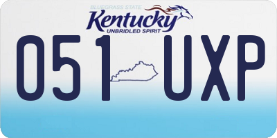 KY license plate 051UXP