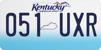 KY license plate 051UXR
