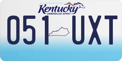 KY license plate 051UXT