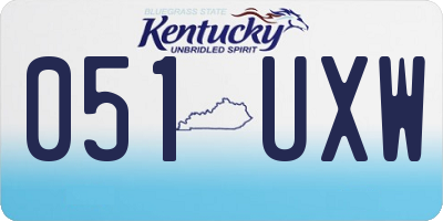 KY license plate 051UXW