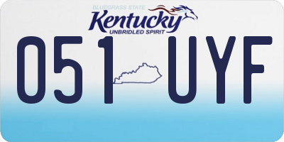KY license plate 051UYF
