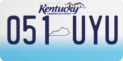 KY license plate 051UYU