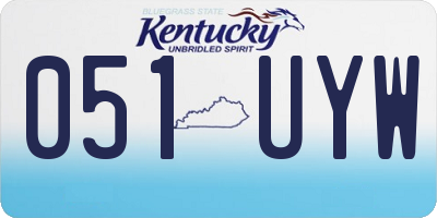 KY license plate 051UYW