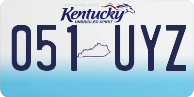 KY license plate 051UYZ