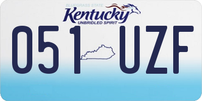 KY license plate 051UZF