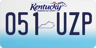KY license plate 051UZP