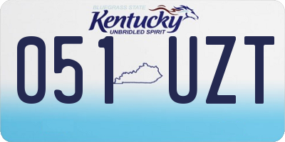 KY license plate 051UZT