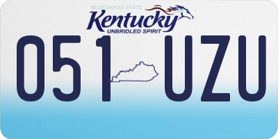 KY license plate 051UZU