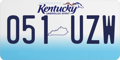 KY license plate 051UZW