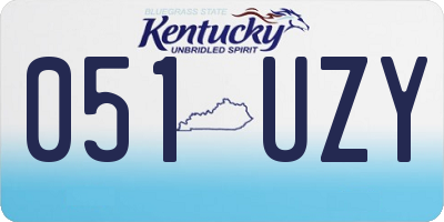 KY license plate 051UZY