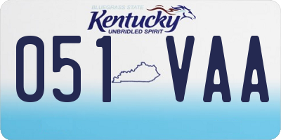 KY license plate 051VAA