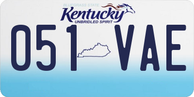 KY license plate 051VAE