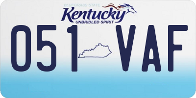 KY license plate 051VAF