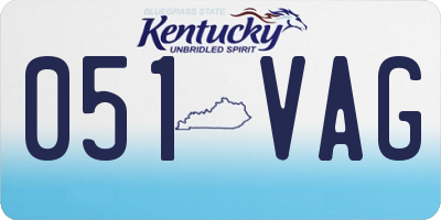 KY license plate 051VAG