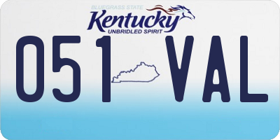 KY license plate 051VAL
