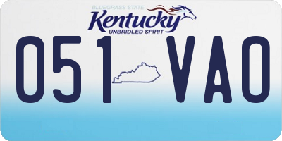 KY license plate 051VAO