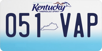 KY license plate 051VAP