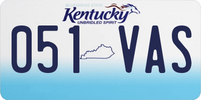 KY license plate 051VAS