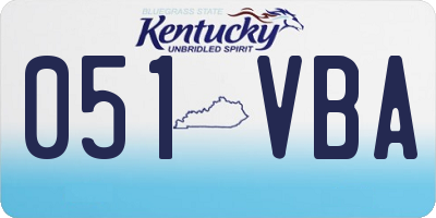 KY license plate 051VBA