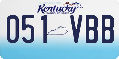 KY license plate 051VBB