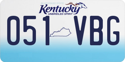 KY license plate 051VBG