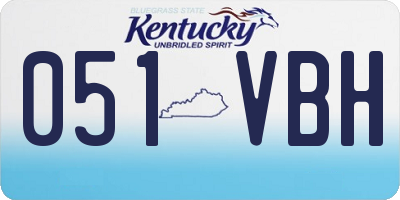 KY license plate 051VBH
