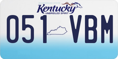 KY license plate 051VBM