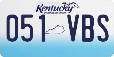 KY license plate 051VBS