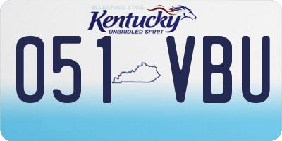 KY license plate 051VBU