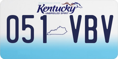 KY license plate 051VBV