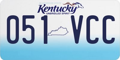 KY license plate 051VCC