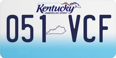 KY license plate 051VCF