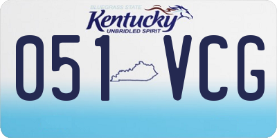 KY license plate 051VCG