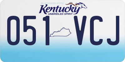 KY license plate 051VCJ