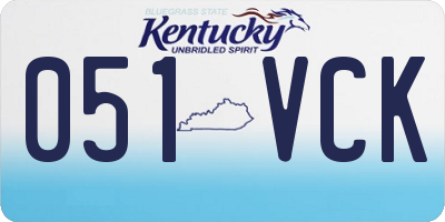KY license plate 051VCK