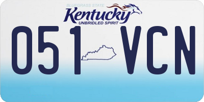 KY license plate 051VCN