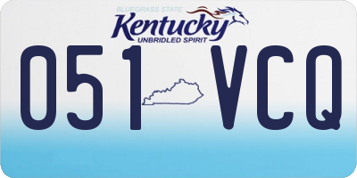 KY license plate 051VCQ