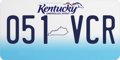 KY license plate 051VCR