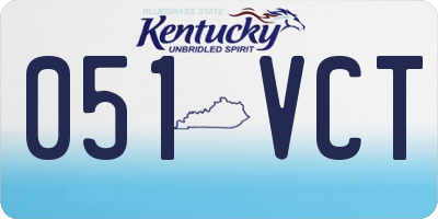 KY license plate 051VCT