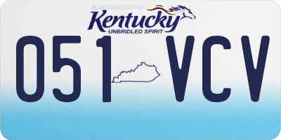 KY license plate 051VCV