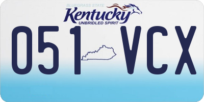 KY license plate 051VCX